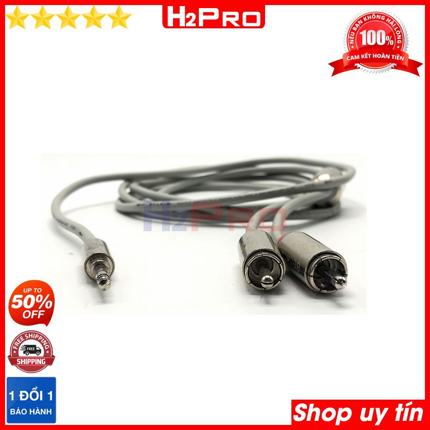 Dây av 1 ra 2 Belkin Đức H2Pro cao cấp chống nhiễu-sôi dài 2m, dây loa 1 đầu 3.5 ra 2 AV xịn (hàng bãi)