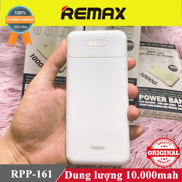 Sạc dự phòng Remax Rpp-161 10.000mah ♥️Freeship♥️ Giảm 30k khi nhập MAYT30 - Pin sạc dự phòng Remax