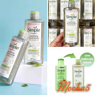 Sỉ NHH nước hoa hồng SIMPLE Smoothing Facial Toner lành tính cho da nhạy cảm Anh 200ml