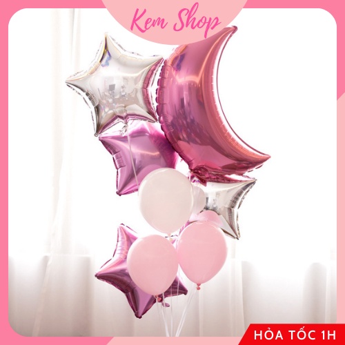 Set bóng mix mẫu trang trí sinh nhật sự kiện tông vàng hồng - K199