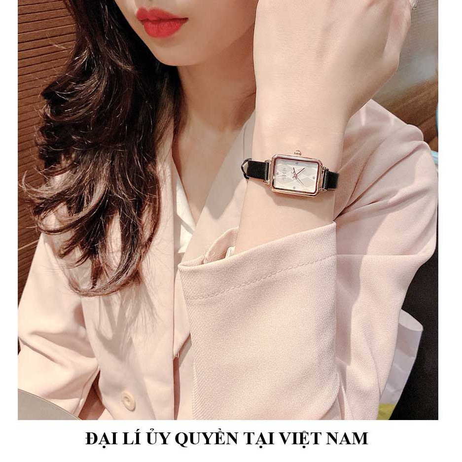 Đồng hồ nữ Julius JA-1280 dây da mặt chữ nhật (Tặng kèm 1 dây) | BigBuy360 - bigbuy360.vn