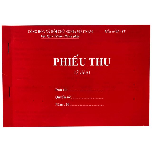 Phiếu Thu 2 Liên A5 Carbon Đẹp 60 tờ - Giấy Trắng Dày Đẹp Có Đường Rãnh Xé