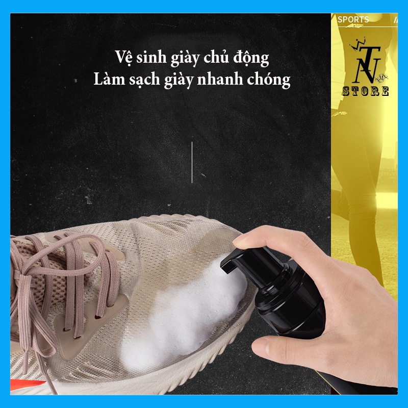 Bộ vệ sinh giày Sneaker Cleaning 3 món gồm chai tạo bọt tuyết, bàn chải, khăn lau giày-TN