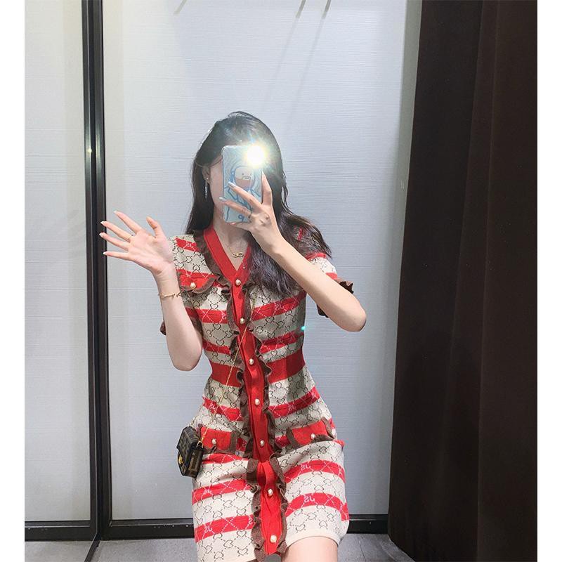 Đầm Dệt Kim Dáng Ôm Phối Màu Tương Phản Kiểu Retro Pháp Sang Trọng 2021 | BigBuy360 - bigbuy360.vn