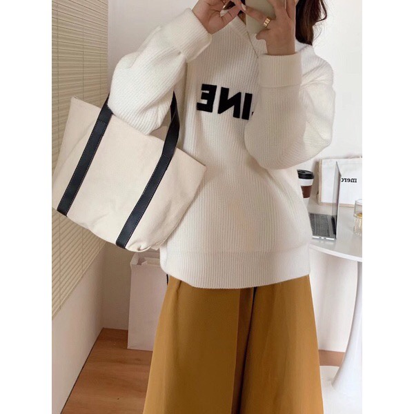 HÀNG CÓ SẴN_1311. ÁO LEN SWEATER CHỮ NGỰC THỜI TRANG THU ĐÔNG PHONG CÁCH CHÂU ÂU