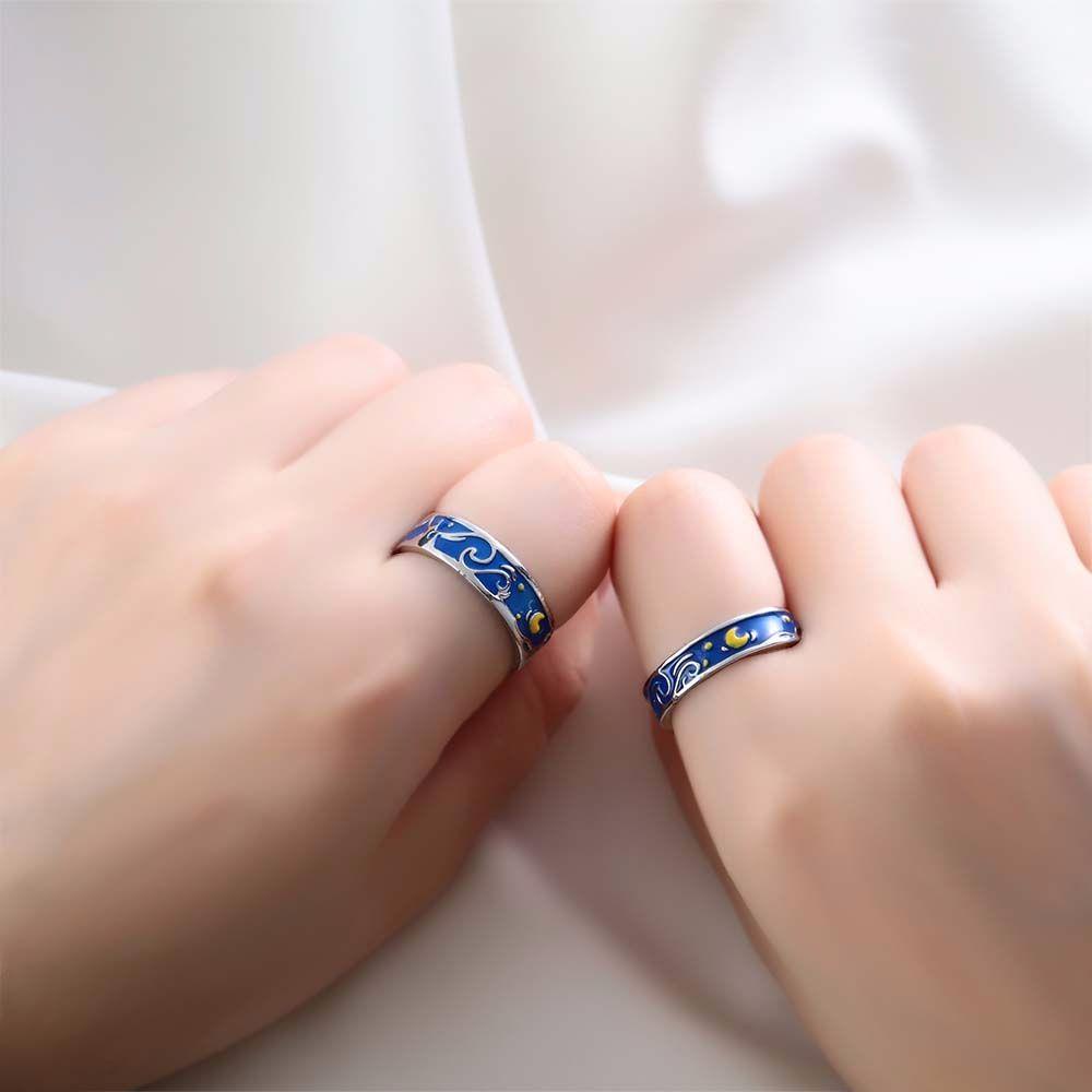 Nhẫn Cặp Phong Cách Vintage Thời Trang|Vòng Tay Kim Loại Nhiều Màu Sắc Thời Trang
