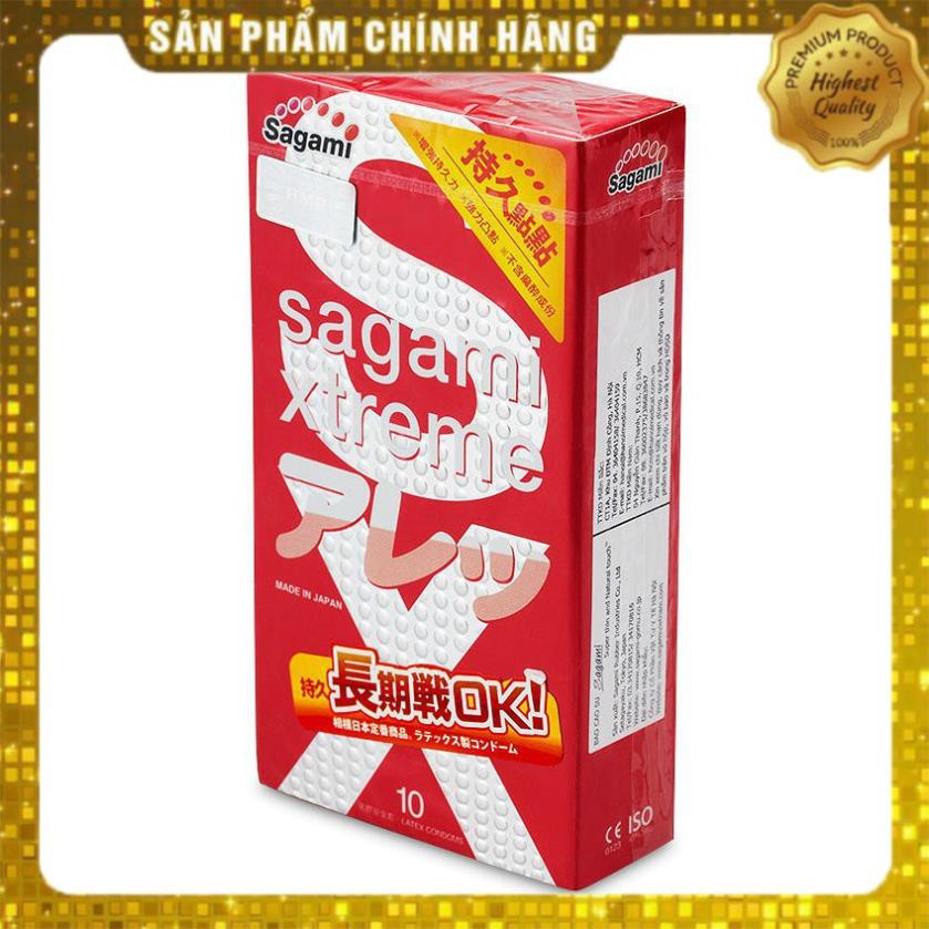 Combo 2 hộp bao cao su Sagami Feel Long gân gai và Xtreme Super Thin siêu mỏng