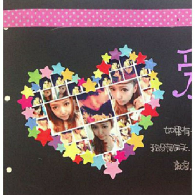 Nhãn dán trang trí hình ngôi sao và trái tim, trang trí album ảnh, scrapbook