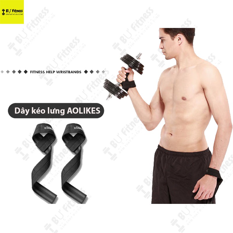 Dây kéo lưng tập gym AOLIKES, dây trợ lực kéo xà đơn, deadlift lưng xô tại nhà - Bự Fitness