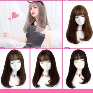 [SHOP SIÊU CẤP] [ẢNH THẬT] TÓC GIẢ NGUYÊN ĐẦU CỤP NGANG VAI NHIỀU MÀU TẶNG LƯỚI TRÙM