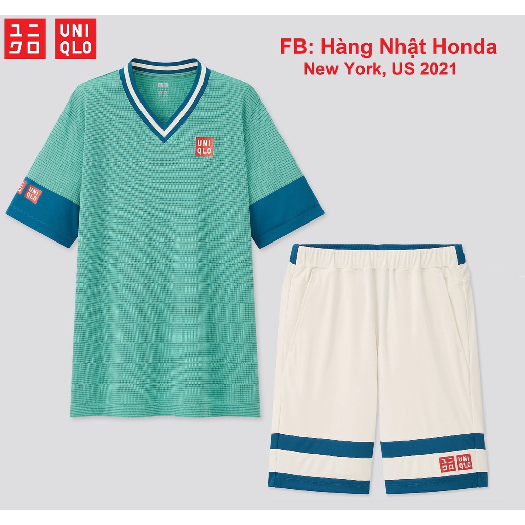 [Auth Uniqlo] Áo thể thao Tennis Uniqlo Kei Nishikori - Giải Mỹ 2021