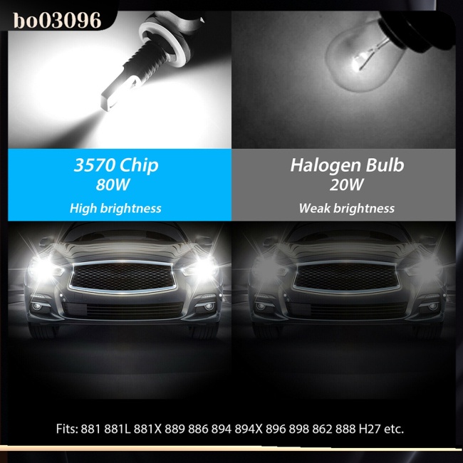 Bộ 2 Đèn Led 881 862 886 889 894 896 898 Xenon 6000k 4000lm Ip67 Chống Thấm Nước Chuyên Dụng Cho Xe Hơi