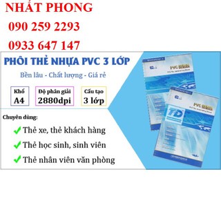 phôi thẻ nhựa pvc 3 lớp
