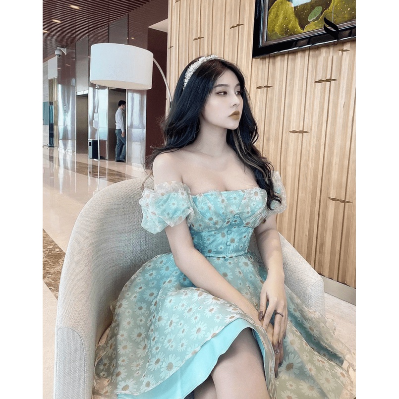 (MẪU MỚI) ĐẦM XÒE HOA VAI TRẦN GỢI CẢM DỰ TIỆC XINH NHƯ CÔNG CHÚA CÓ 2 MÀU HHP