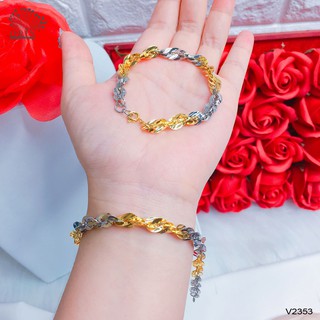 Vòng tay nữ, lắc tay khế 2 màu bền màu thiết kế cao cấp Orin V2353