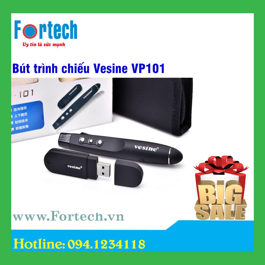 Bút Laser Point Vesine VP101 Hỗ Trợ Giảng Dạy Trình Chiếu Slide -Tặng Ví Da