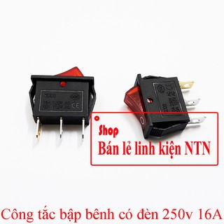 Công tắc bập bênh có đèn KCD3 30x13.6mm 250V 16A