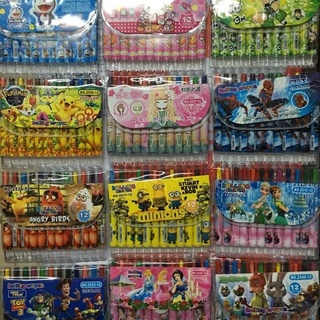 VỈ BÚT SÁP VẶN TÔ MÀU 12 MÀU LOẠi dài