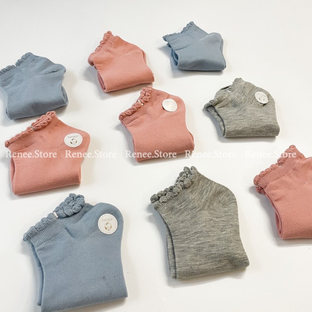 Tất Vớ Nữ Cổ Ngắn RENEE Viền Bèo Phong Cách Hàn - TA01