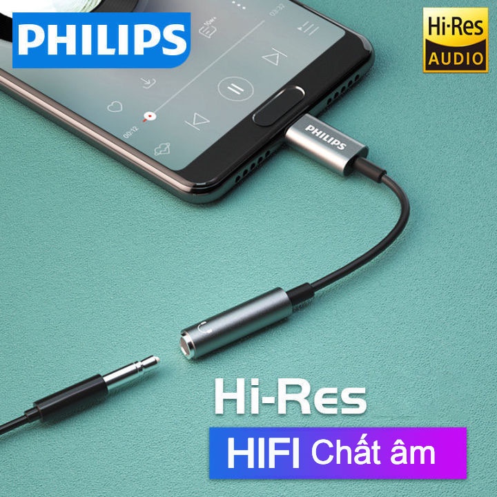 Jack chuyển đổi tai nghe Philips SWR1504F chính hãng type-c sang cổng 3.5mm,Cho Samsung , Xiaomi , Huawei , OPPO