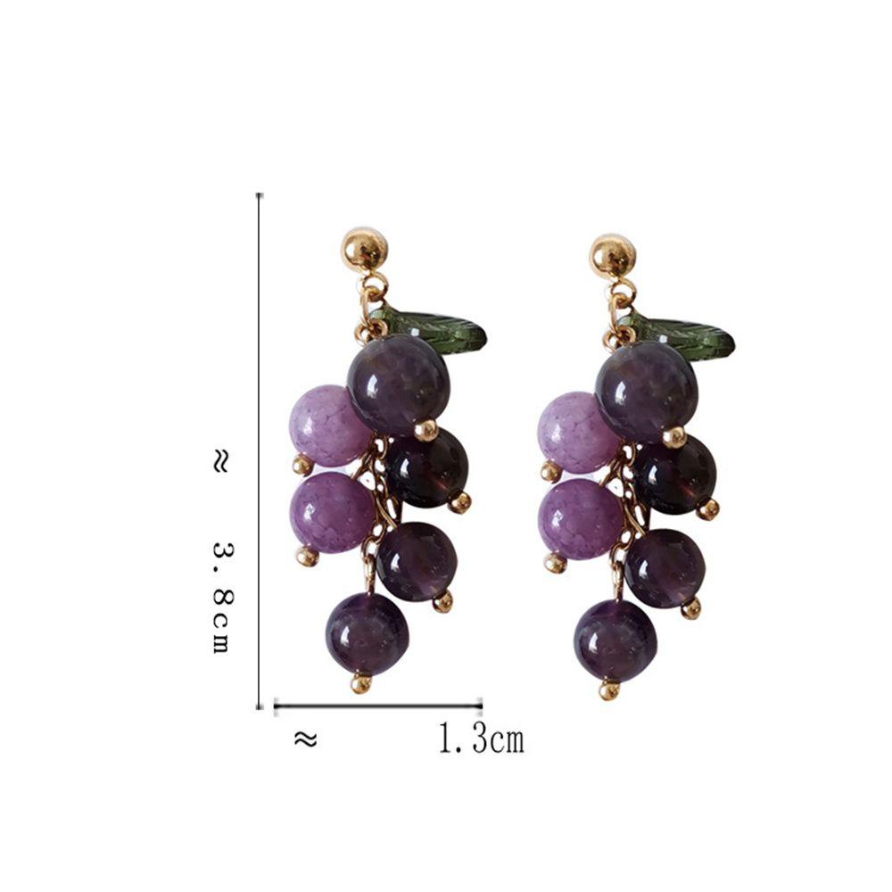 1 Khuyên Tai Nhựa Hình Chùm Nho Phong Cách Mới