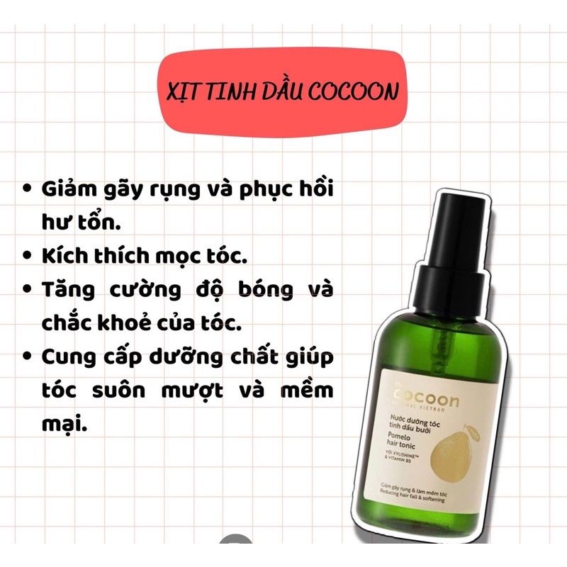 Nước dưỡng tóc tinh dầu bưởi Cocoon - Chai 140ml dạng nhỏ giọt