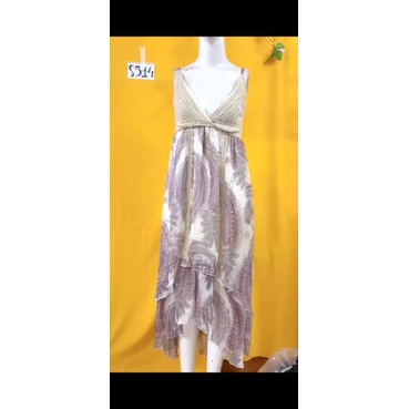 đầm maxi voan phối len móc size M/L. S514