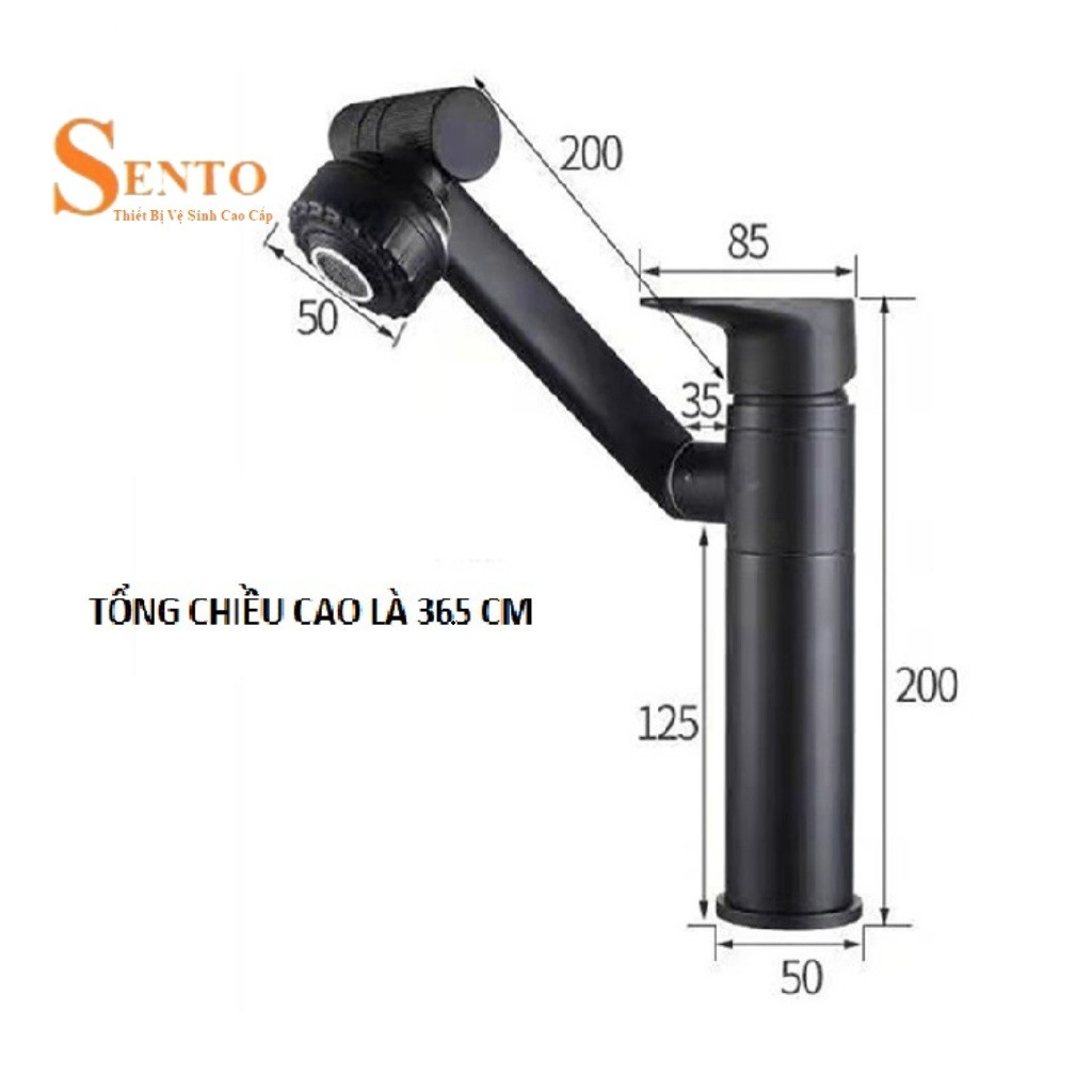 Vòi lavabo SENTO rửa mặt nóng lạnh thiết bị nhà tắm ST08