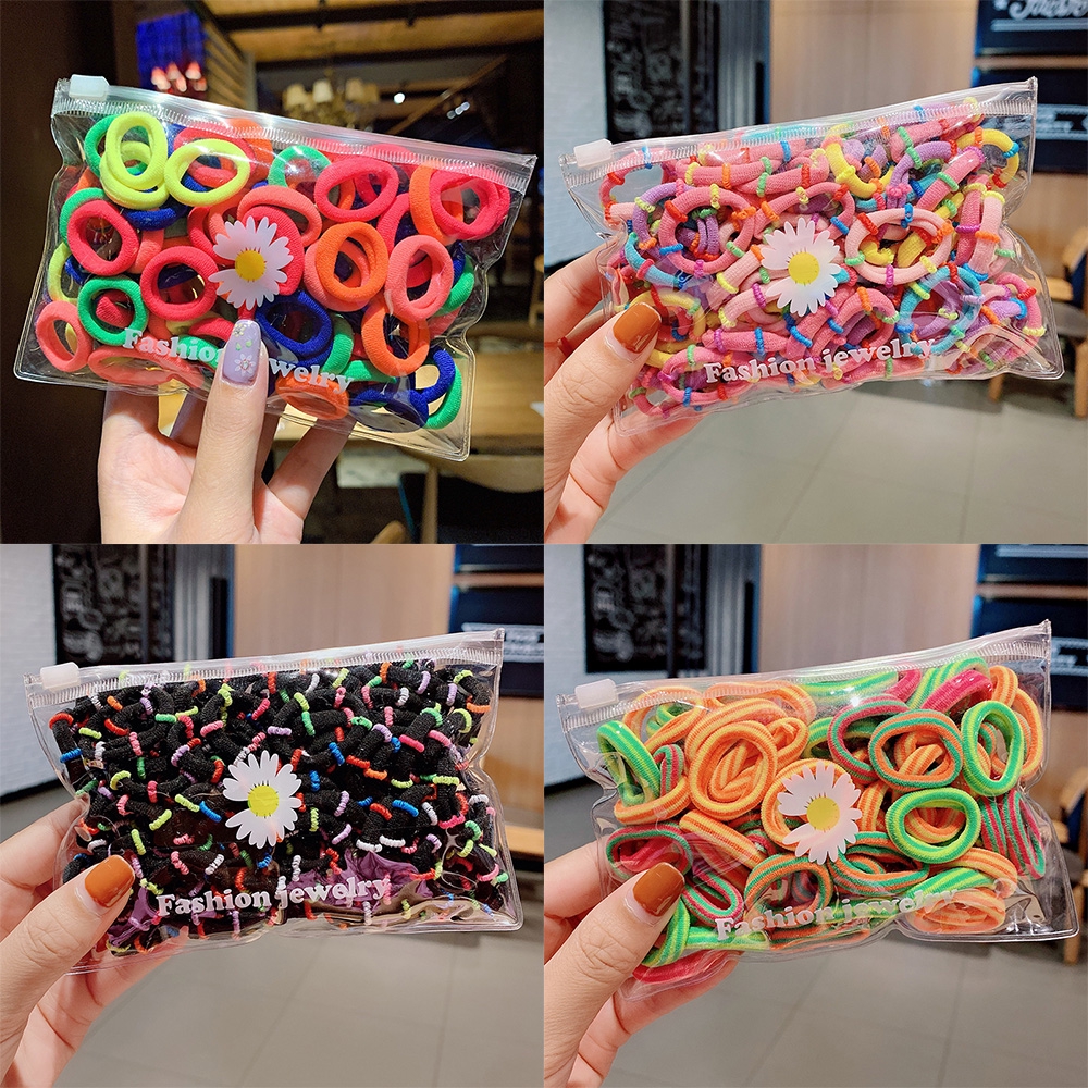 Dây buộc tóc Smileday co giãn tốt thiết kế đơn giản xinh xắn