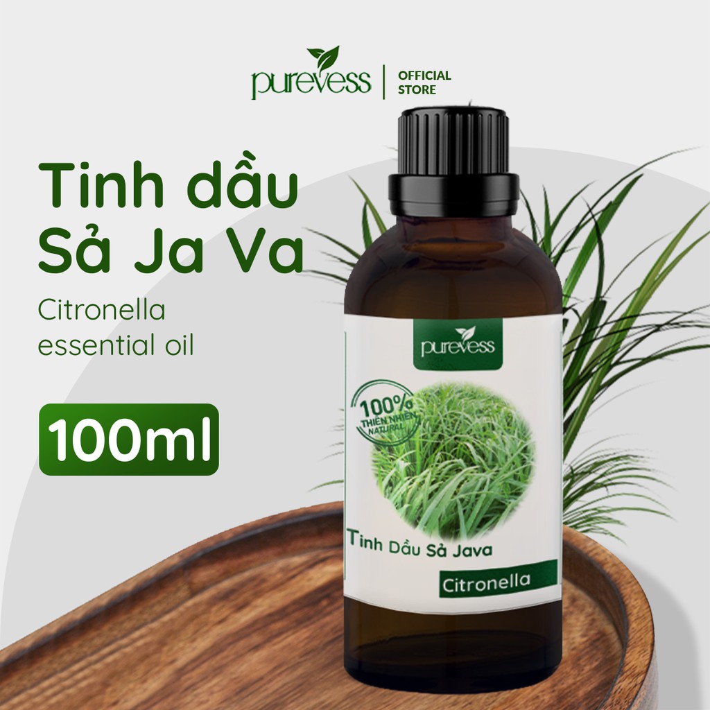 Tinh dầu Sả Java giúp sát trùng khử mùi đuổi côn trùng + tặng vỏ khuếch tán PUREVESS 100ml