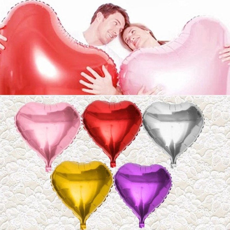 Set 5 bong bóng hình trái tim 10 inch trang trí tiệc cưới