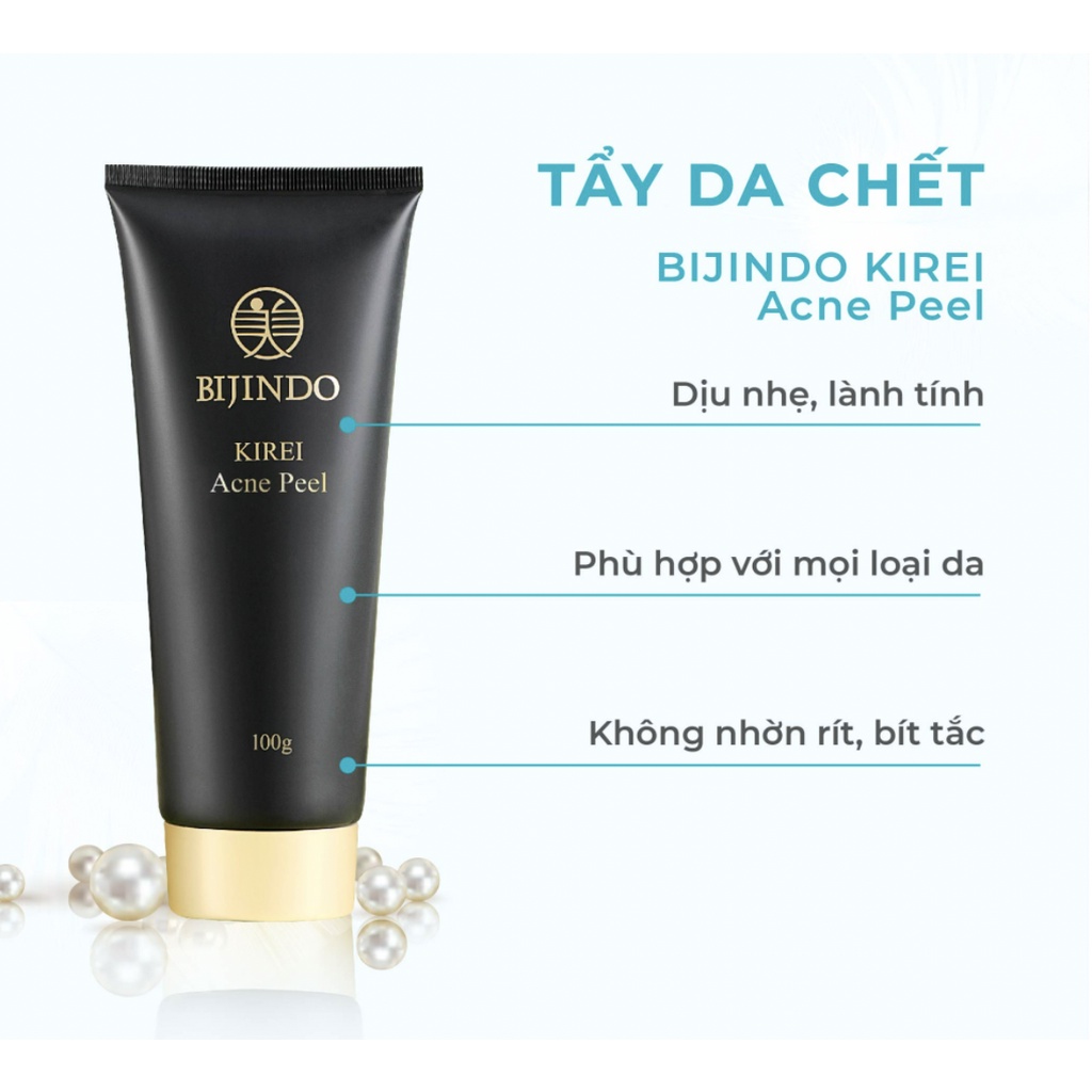 Tẩy da chết vật lý BIJINDO KIREI 100g gel loại bỏ tế bào giảm mụn bít tắc lỗ chân lông