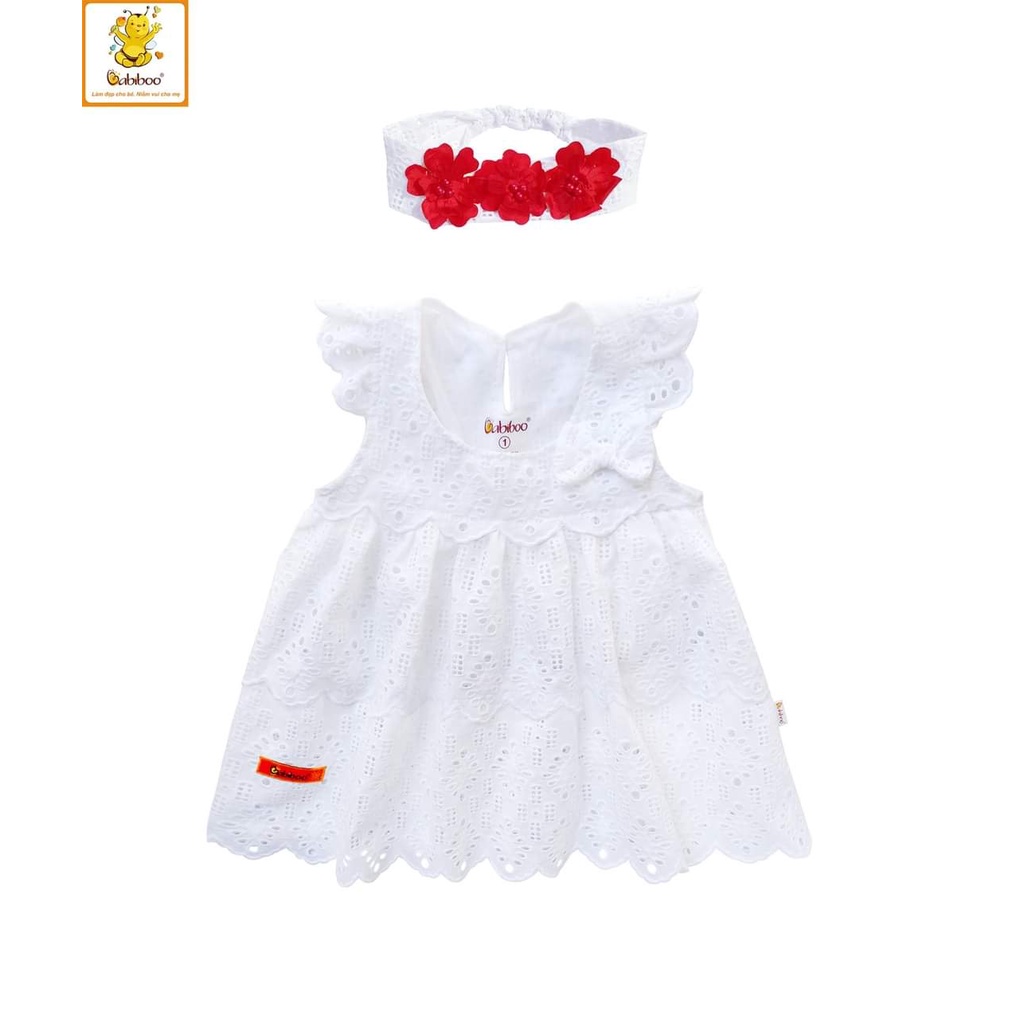 Váy ren Babiboo tặng kèm vòng nơ đội đầu xinh xắn cho bé từ 10-15kg