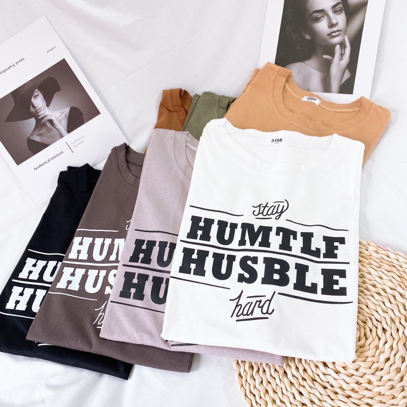 Áo phông 3158, áo thun studio1996 form rộng chất cotton in hình HUM