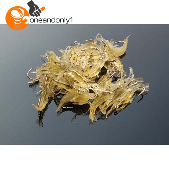 Mồi Câu Cá Giả Hình Tôm Mềm 4cm Phát Sáng Trong Tối Kèm Móc Tiện Dụng