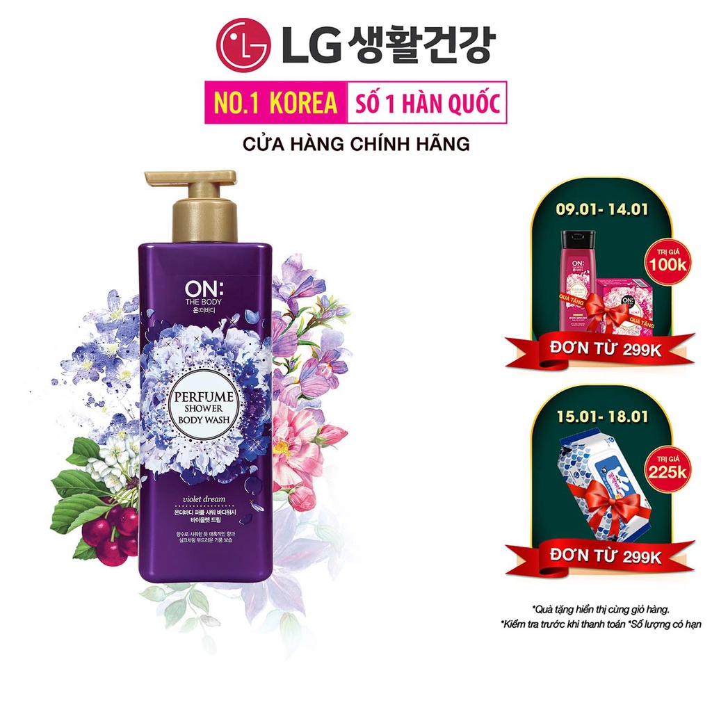 Sữa tắm dưỡng ẩm hương nước hoa On: The Body Perfume Violet Dream 500g