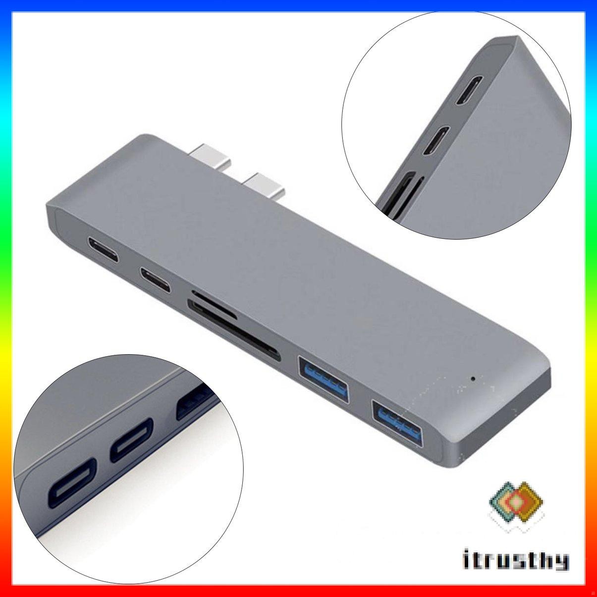 1 Đầu Chuyển Đổi Usb Type C Sang Usb 3.0x2 + An Ninh Thẻ Tf + Pdx2 Hub