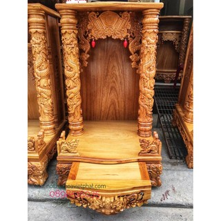 Bàn thờ thần tài ông địa gỗ gõ đỏ 60 x 98CM