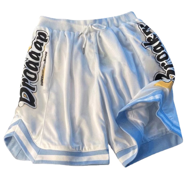 Quần ngắn ống rộng Lưng Thun In Chữ Phong Cách Hip Hop Đường Phố Cho Nam Cỡ M-3XL