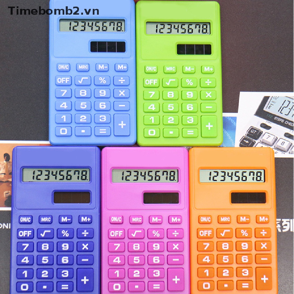 Máy Tính Mini 8 Số 2 Sử Dụng Năng Lượng Mặt Trời Dễ Thương