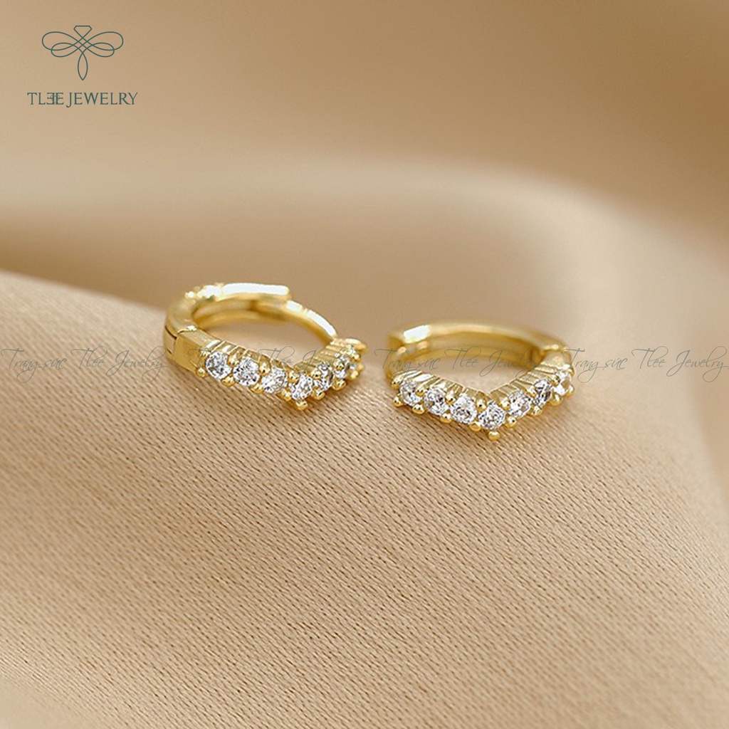 Khuyên tai bạc nữ TLEE vòng tròn phong cách Hàn Quốc sang trọng, hiện đại NCJ B0109