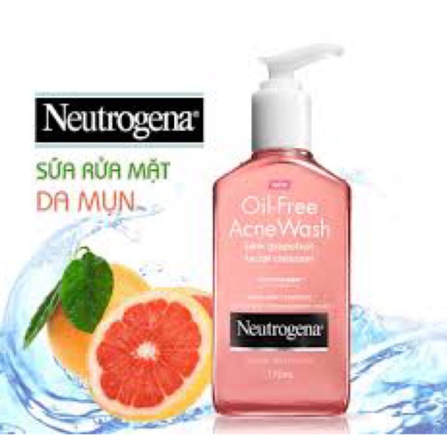 Sữa rửa mặt Neutrogena Oil Free Acne Wash Pink Grapefruit Facial Cleanser 177ml