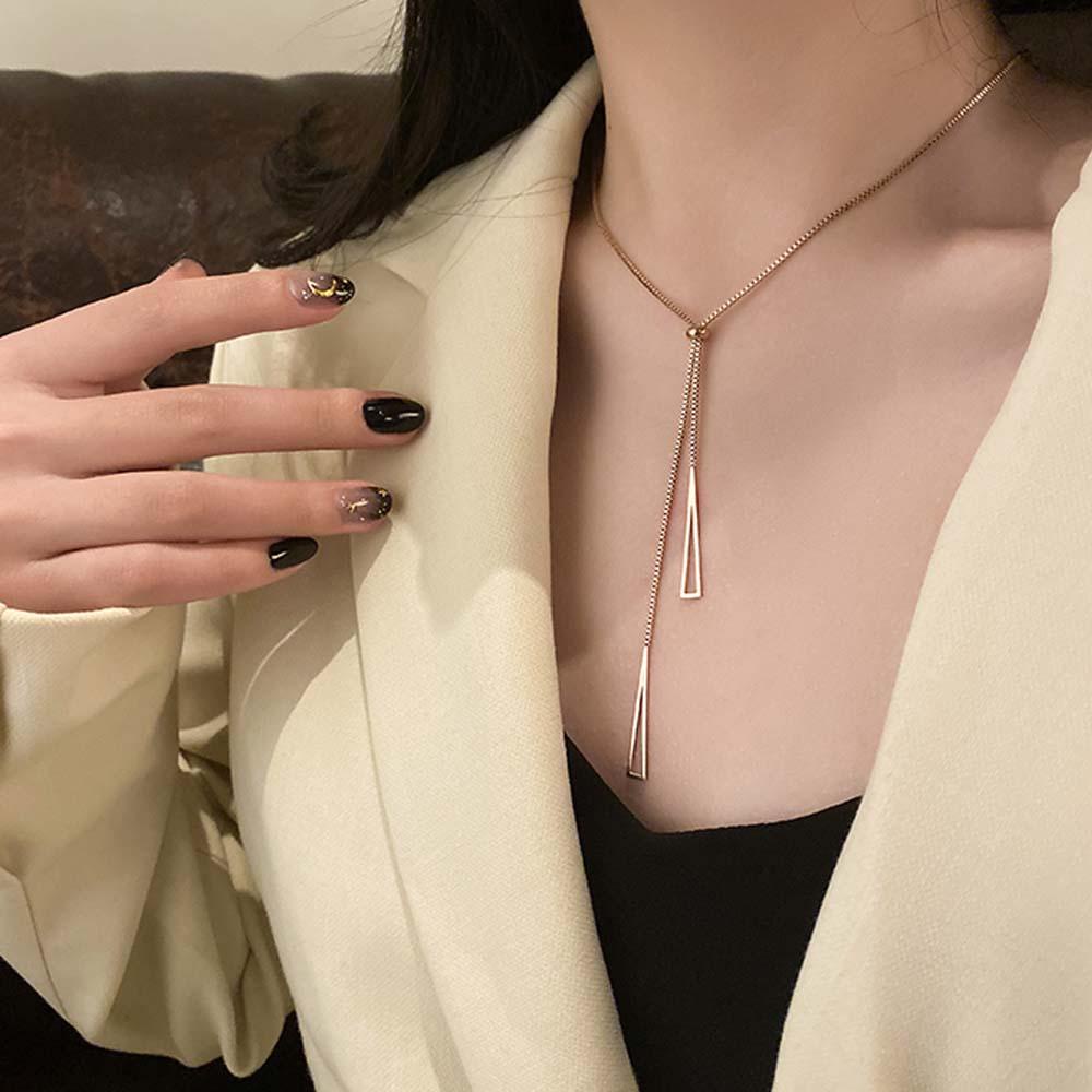 Vòng cổ Thép Titan Mặt Hình Học Thời Trang Cho Nữ