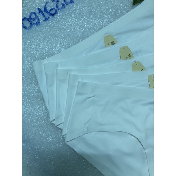 Set 5 Quần lót trắng vải su mát lạnh, quần lót nữ không viền mông