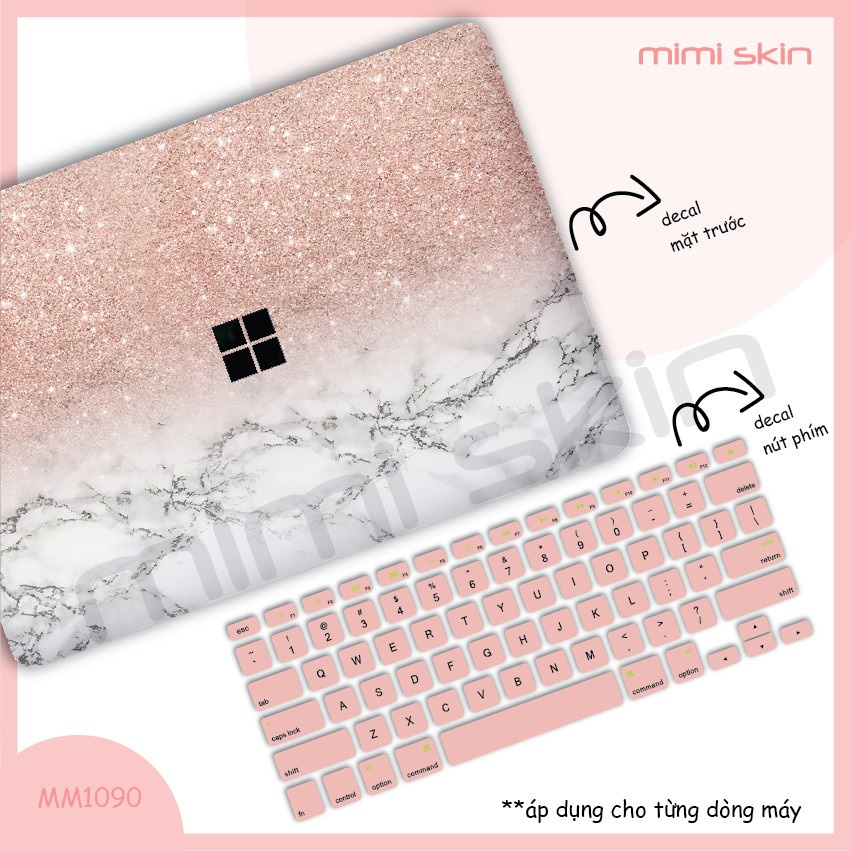 Miếng dán laptop Marble được cắt sẵn cho dell/asus/hp/acer/lenovo hiệu MIMISKIN
