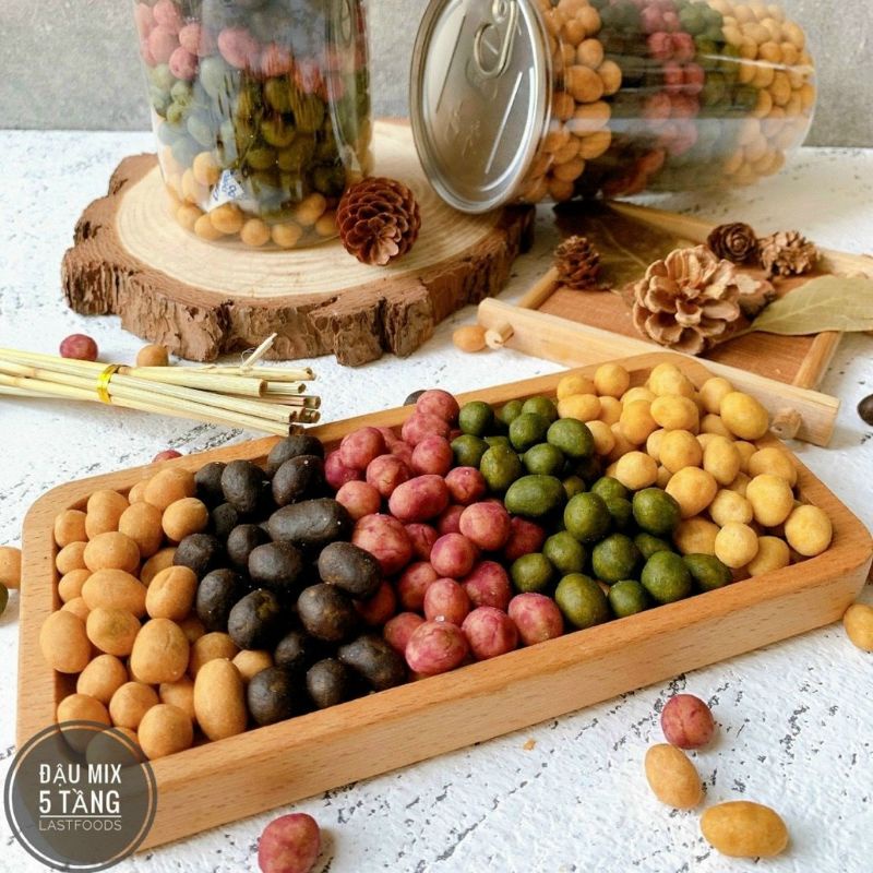 ĐẬU PHỘNG DA CÁ MIX NGŨ VỊ [ Hũ 600g ]