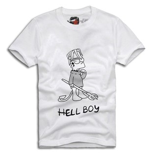 Áo thun nam tay ngắn cổ tròn có in hình Hellboy phong cách lạ lẫm độc đáo