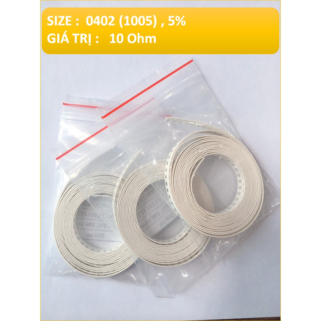0402 (1005), 5% , 10 Ohm - ĐIỆN TRỞ DÁN (50 PCS/TÚI )