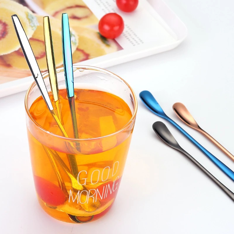 Muỗng khuấy cà phê bằng thép không gỉ nhiều màu sắc tiện dụng cho nhà bếp