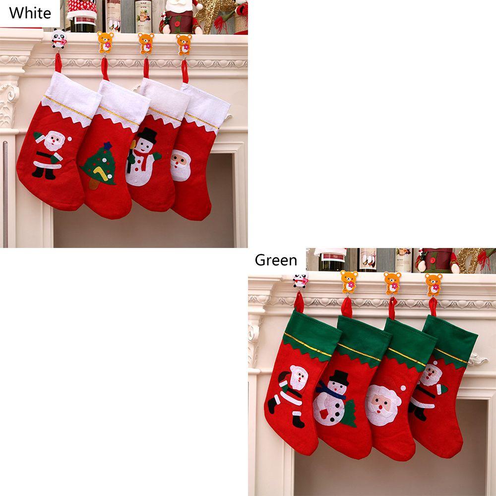 Set 4 Túi Đựng Kẹo Hình Chiếc Tất Dùng Để Trang Trí Nhà Dịp Giáng Sinh Năm Mới